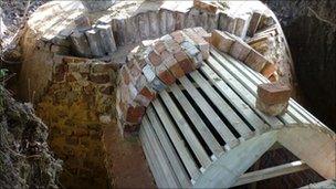 Restoration work on ice house