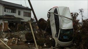 Some of the damage in Ishinomaki near Sendai, Japan