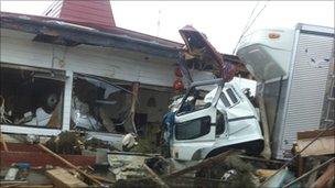 Some of the damage in Ishinomaki near Sendai, Japan