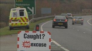 Traffic police van monitors motorists (generic)