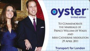 royal wedding Oyster card