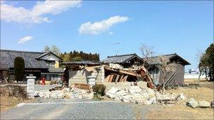 Property ruined by earthquake. Pic: Dai Saito