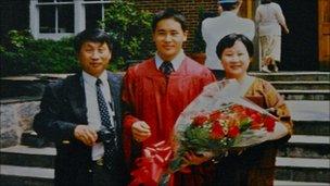 Ron Kim with his parents at his high school graduation (photo courtesy of Ron Kim)