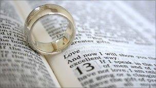 Wedding ring and Bible