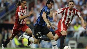 Action from Inter Milan v Bayern Munich in the 2010 Champions League final