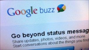 Google Buzz screenshot showing logo