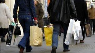 Shoppers in Oxford Street, London