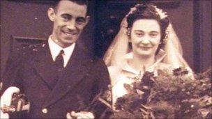 Ethel and Albert on their wedding day