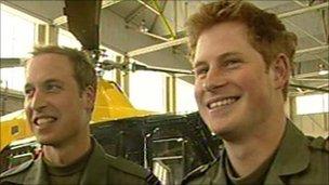 Prince Harry (right) and Prince William