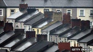 Terraced houses in Newport, south Wales