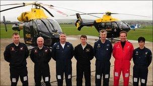 Police helicopter crew at Shoreham airport