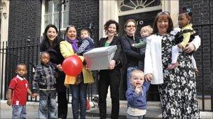 Protesters outside Downing Street