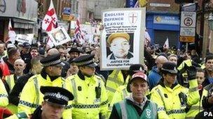 EDL protesters