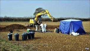 The scene at Eastleach where the body was found