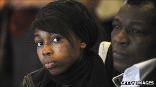 Air crash survivor Bahia Bakari and her father Kassim Bakari