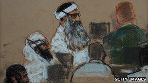 Court sketch of Khalid Sheikh Mohammed