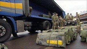 Marines preparing to leave for the Mediterranean