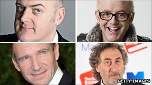 Dara O'Briain, Chris Evans, Howard Jacobson, Ralph Fiennes