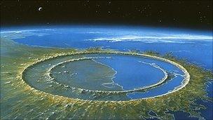 Artwork of Chicxulub crater