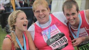 TV presenter Helen Skelton, Lynne Proctor and Lee Lowden