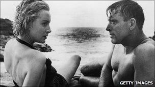 Deborah Kerr and Burt Lancaster in From Here to Eternity