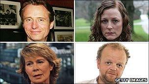 Clockwise from top left: Linus Roache, Geraldine Somerville, Toby Jones and Celia Imrie