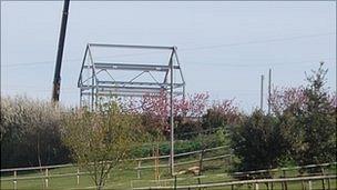 Steel framework of new Les Beaucamps High School