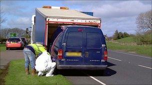 The man was arrested in a van in County Tyrone