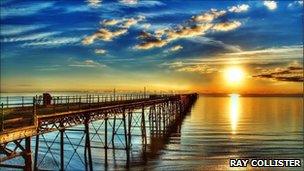 The Queen's Pier in Ramsey by Ray Collister