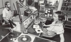 Terry Christian in the Radio Derby studio