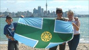 Derbyshire flag in New Zealand