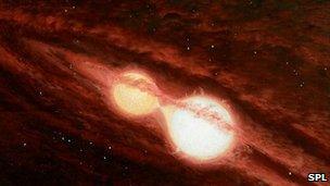 Artist's impression of binary stars