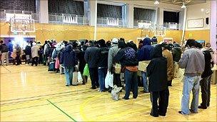 Queues at a ration centre