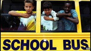 children on a school bus