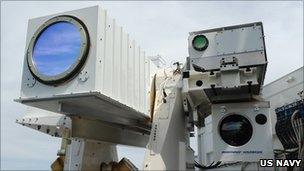 Laser on board US navy ship