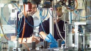 Workers on the Staedtler production line