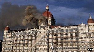 Taj Mahal Hotel in Mumbai on November 27, 2008