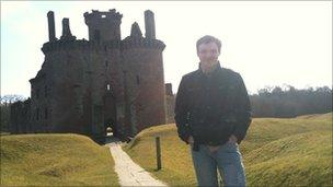 Steven Leonard at Caerlaverock Castle, Dumfries. Photo: