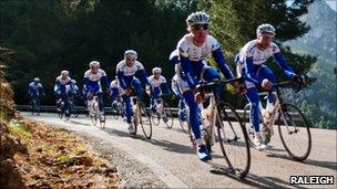 Team Raleigh take a ride through the hills of Majorca