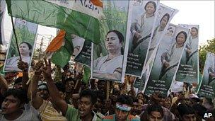 Supporters of Mamata Banerjee