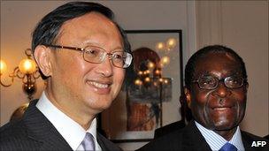 Chinese minister meeting President Mugabe