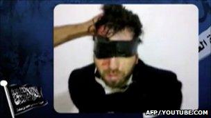 Image from video showing Vittorio Arrigoni after his capture