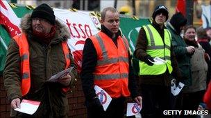 London Underground workers on strike in November 2010