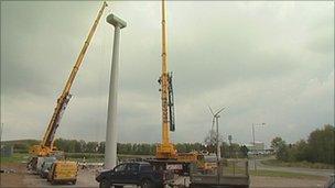 Wind turbine at East Midlands Airport