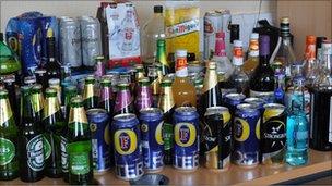 Drink confiscated by police at Barry Island