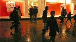 Shoppers in Oxford Street in central London