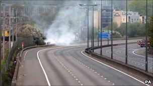 M1 motorway closed after scrapyard fire