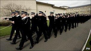 New recruits at a passing out parade at Tulliallan police college