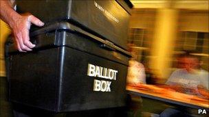 Ballot boxes arrive at City Hall in Cardiff in the Welsh regional and Assembly election in 2007 (Anthony Devlin/PA Wire)