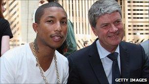 Pharrell Williams at a fashion show